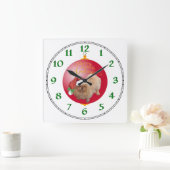 Horloge Carrée Ornement de Noël Pékinois (Maison)