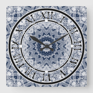 Horloge Carrée Ornement dentelle