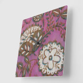 Horloge Carrée Ornement rayonnant I (Angle)