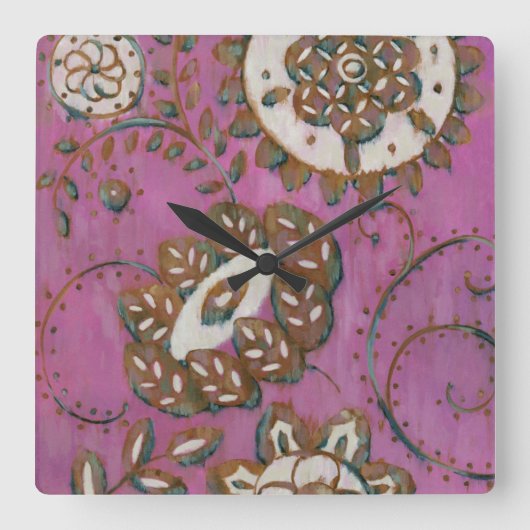 Horloge Carrée Ornement rayonnant II (Recto)