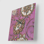 Horloge Carrée Ornement rayonnant II (Angle)