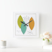 Horloge Carrée Ornements de l'ère atomique du milieu du siècle mo (Maison)