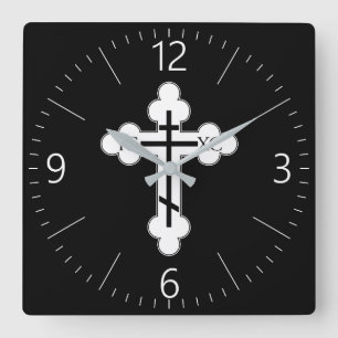 Horloge Carrée Orthodox cross