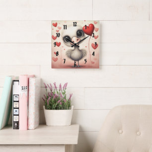 Horloge Carrée Ostrich Love 1