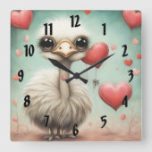 Horloge Carrée Ostrich Love 3 (Recto)