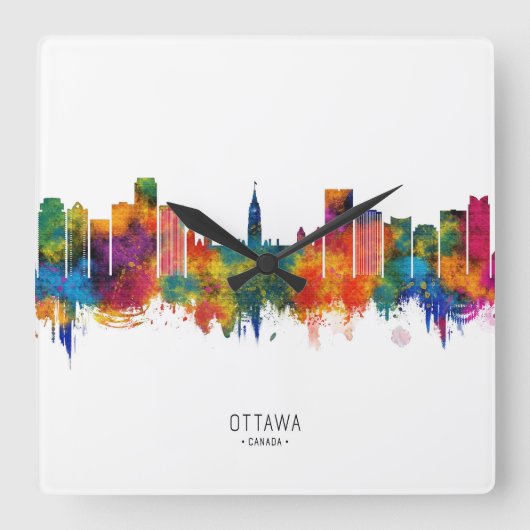 Horloge Carrée Ottawa Canada Skyline (Recto)