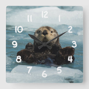 Horloge Carrée Otter flottante