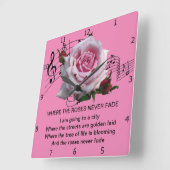 HORLOGE CARRÉE OÙ LES ROSES N'ONT JAMAIS FAÇONNÉ (Angle)