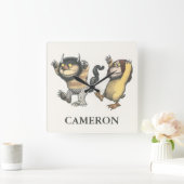 Horloge Carrée Où sont les choses sauvages | Deux choses sauvages (Maison)