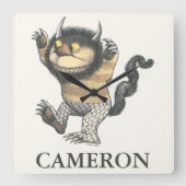 Horloge Carrée Où sont les choses sauvages | Wild Thing | Ajouter (Recto)