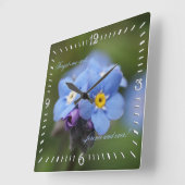 Horloge Carrée Oublie-moi pas pour toujours et jamais (Angle)