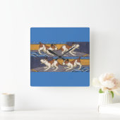 Horloge Carrée OUI ! chien mord chien (Maison)