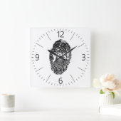 Horloge Carrée Oui : empreinte digitale (Maison)