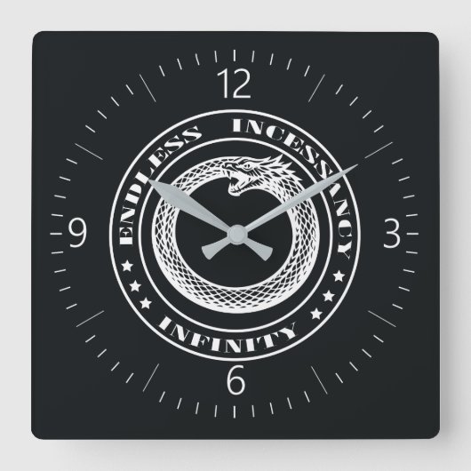 Horloge Carrée Ouroboros (Recto)