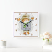 Horloge Carrée Ours adorable (Maison)