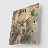 Horloge Carrée Ours Brown sauvage (Angle)