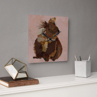 HORLOGE CARRÉE OURS DE KOALA ET BOUTEILLE