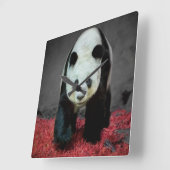 Horloge Carrée Ours de Panda (Angle)