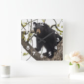 Horloge Carrée Ours noir s'élevant (Maison)