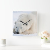 Horloge Carrée Ours polaire en hiver (Maison)