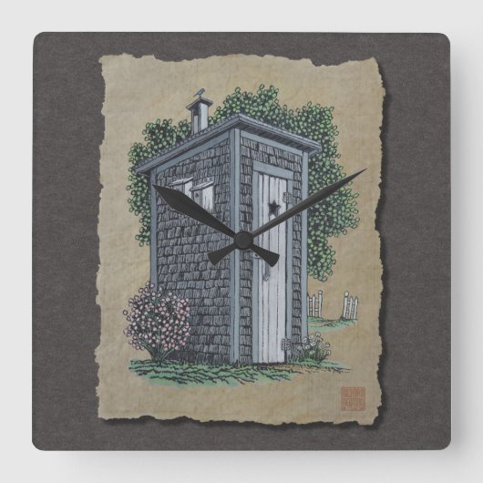 Horloge Carrée Outhouse vintage (Recto)