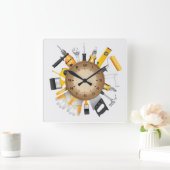 Horloge Carrée Outils (Maison)