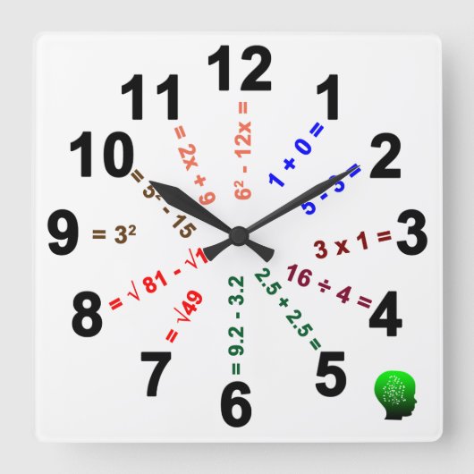 Horloge Carrée Over Time : Math Evolution In the Classroom (Recto)