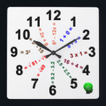 Horloge Carrée Over Time : Math Evolution In the Classroom<br><div class="desc">Clock showing math levels: from start ing to... .</div>