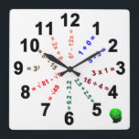 Horloge Carrée Over Time : Math Evolution In the Classroom<br><div class="desc">Clock showing math levels: from start ing to... .</div>