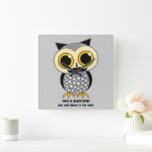 Horloge Carrée owl vous moustache une question (Maison)