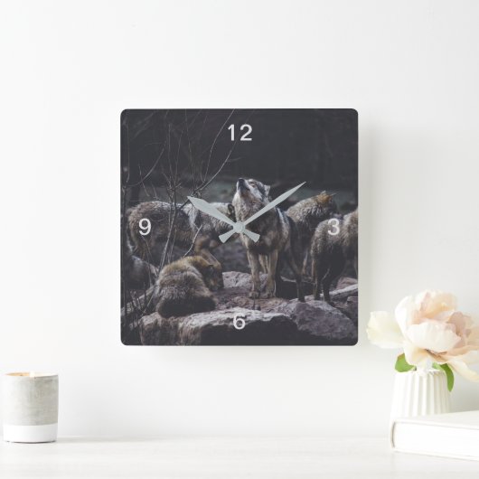 Horloge Carrée Pack Wolf (Maison)