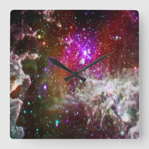 Horloge Carrée Pacman Nebula