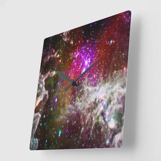 Horloge Carrée Pacman Nebula (Angle)