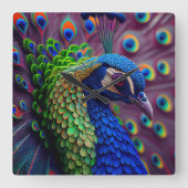 Horloge Carrée Pacock (Recto)