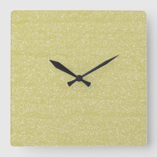 Horloge Carrée Pailleté Sable Or & Argent Paillettes