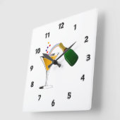 Horloge Carrée Pain grillé de Champagne (Angle)