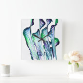 Horloge Carrée Pain Remover 1 Purple Green Abstract Wall Clock (Maison)