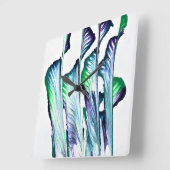 Horloge Carrée Pain Remover 1 Purple Green Abstract Wall Clock (Angle)