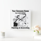 Horloge Carrée Painting & Decorating Services Cartoon Clock (Maison)