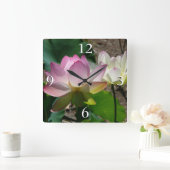 Horloge Carrée Pair de Lotus (Maison)