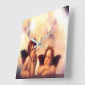 Horloge Carrée Paire d'anges Putti (Angle)