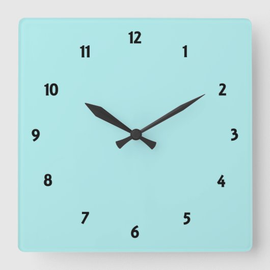 Horloge Carrée Pale Turquoise (Recto)