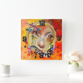 Horloge Carrée Palette Artiste (Maison)