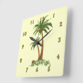 Horloge Carrée Palm Tree Wall Clock (Angle)