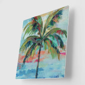 Horloge Carrée Palmier tropical de | (Angle)