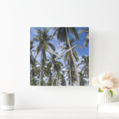 Horloge Carrée Palmiers tropicaux (Maison)