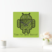 Horloge Carrée Pancho Doodle Character pour le robot Android™ (Maison)