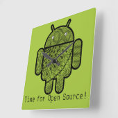 Horloge Carrée Pancho Doodle Character pour le robot Android™ (Angle)