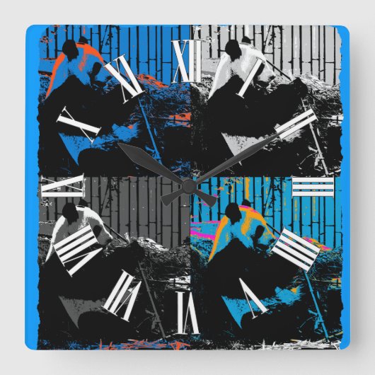 Horloge Carrée Panda Bear Multi-panel Art Design (Recto)