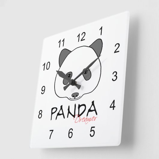 Horloge Carrée Panda Dreamer (Angle)